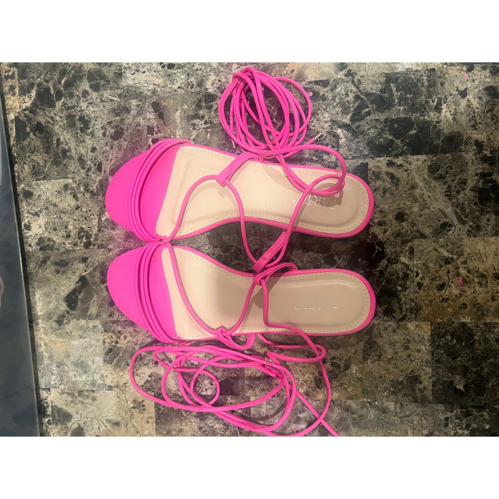 Party Womens Sandals Strappy Lace Up Hot Pink Size 9